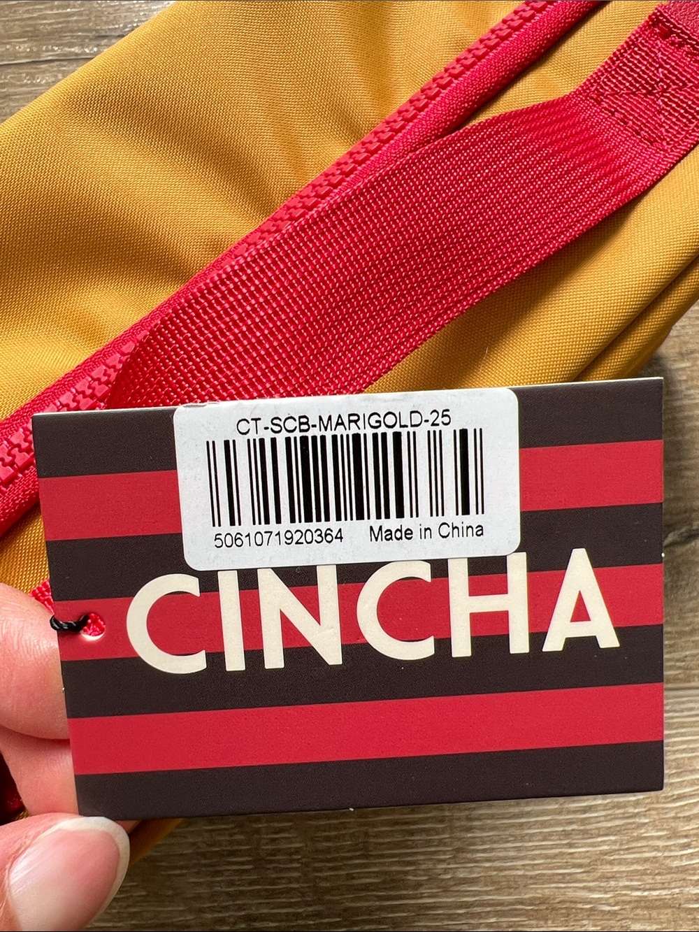 Cincha Yellow Toiletry Dopp Kit with Red Carry Handle